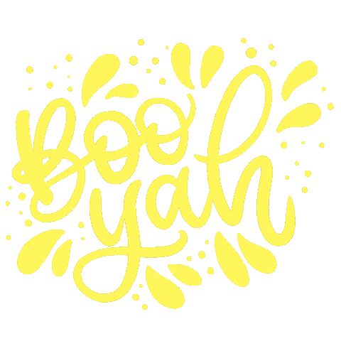 evahussainart yes yellow lettering boo Sticker