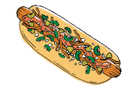 hot dog night Sticker by Blauw Gras