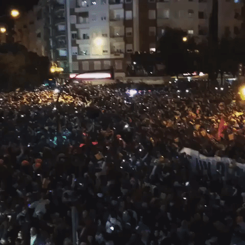 Enormous Crowd Parts for Valencia CF Bus in Front of the Mestalla