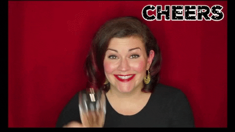 christinegritmon giphygifmaker red cheers congrats GIF