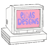 eliciasdesigns computer oldcomputer eliciasdesigns Sticker