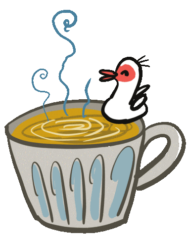 Juwin giphyattribution coffee duck juwinwork Sticker