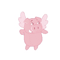 Happy Flying Pig Sticker by PositivelyPigasus