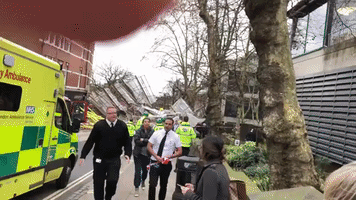 Scaffolding Collapses Near Royal Free Hospital in Hampstead, London