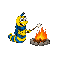 Campfire Marshmallow Sticker by Hintertuxerhof