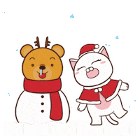 annmeowparty cat snow xmas merry christmas Sticker