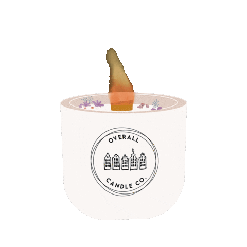 Overallcandleco candle flame cosy wick Sticker