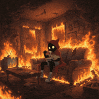 House On Fire Eating GIF by G*BOY