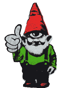 eyegnome ok thumbs up eyegnome gnome approval Sticker