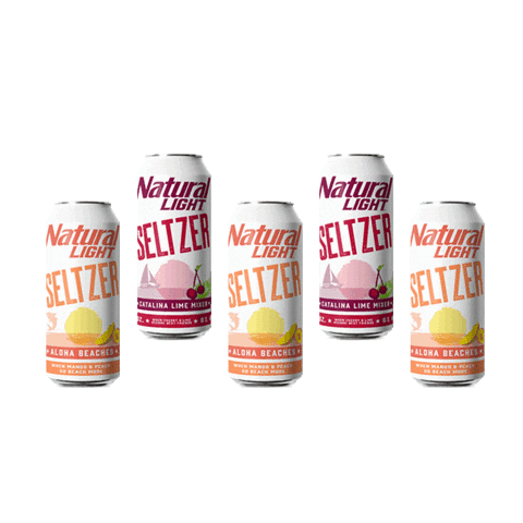 Natural-Light-Beer party beer cheers peach Sticker