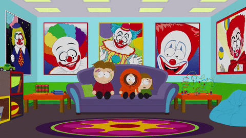 kenny mccormick clowns GIF by South Park 