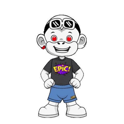 Next Level White Monkey Sticker by Zhot