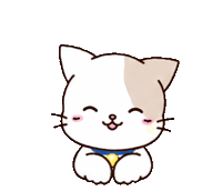 White Cat Smile Sticker