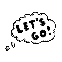 crackedego cute excited lets go black and white Sticker