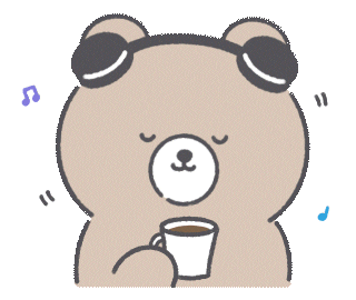 animol_official giphyupload music coffee bear Sticker