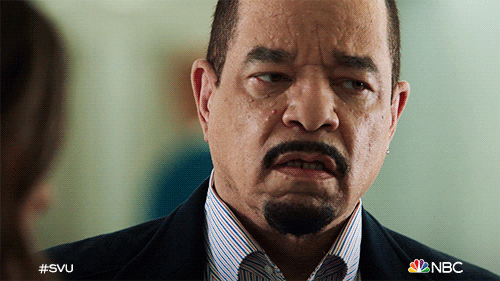 TV gif. Ice T as Odafin in Law and Order: SVU. He's looking away and is thinking heavily as his brows twitch in thought.