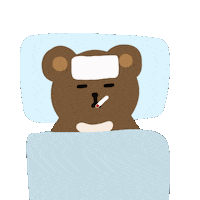 yebbin tired sick 곰 곰돌이 Sticker