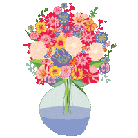 Happy Birthday Flowers Sticker by Waltermedia