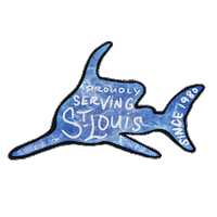 Sybergs shark stl chicken wings st louis Sticker