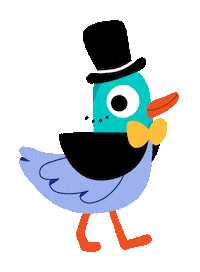 Tophat Dukeduck Sticker by The Duke & The Duck