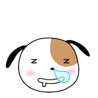 Tired Puppy Sticker