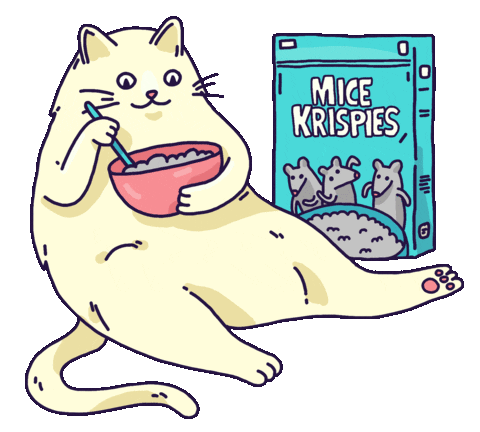 Hungry Cat Sticker by Michelle Porucznik