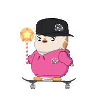 Star Skating Sticker by Pudgy Penguins