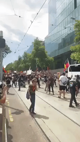 Thousands March in Melbourne Invasion Day Rally on Australia Day