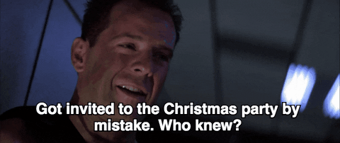 Bruce Willis Got Invited To The Christmas Party By Mistake Who Knew GIF by 20th Century Fox Home Entertainment