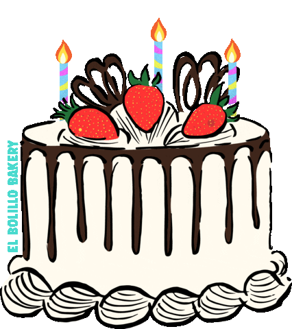 elbolillobakery giphyupload happy birthday cake pastel Sticker