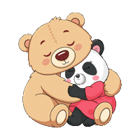 Teddy Bear Love Sticker by PandaPals