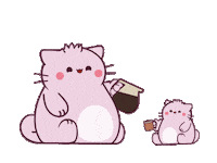 Coffee Time Cat Sticker by Pembe