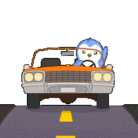 Driving On My Way Sticker by Pudgy Penguins