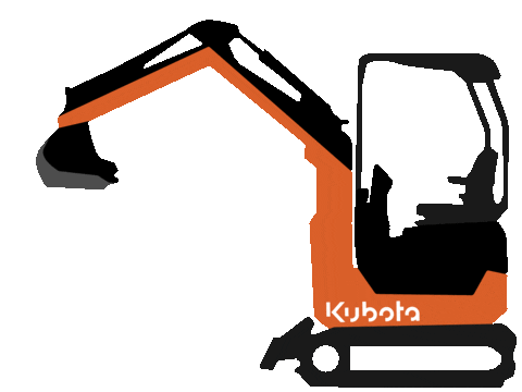 KubotaUK giphyupload excavator digger kubota Sticker