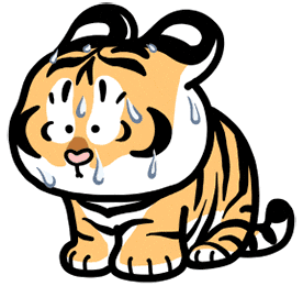 Nervous Tiger Sticker by Bu2ma