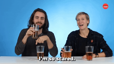 Scared Drinking Beer GIF by BuzzFeed