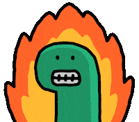 Fire Dinosaur Sticker by Joguman Studio