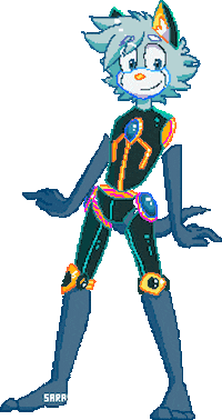 SaraOkyGirl pixel robot shine sonic Sticker