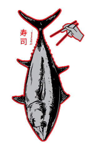 Bluefin Tuna Art Sticker by Put Me Outside