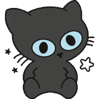 Black Cat Good Luck Sticker by Cute Little Club