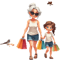 Grandmother Granddaughter Sticker