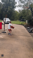 9-Year-Old Basketball Enthusiast Gets Creative While Practicing at Georgia Home