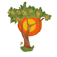 sofiacolor dancing sun tree fruit Sticker