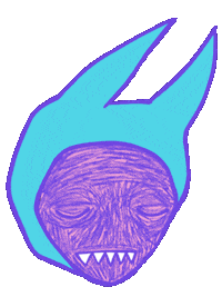 san_deuil face bunny rabbit hat Sticker