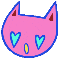 san_deuil love happy cat heart Sticker