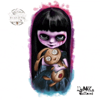 lineink horror dark tattoo doll GIF