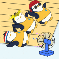 Sweating Heat Wave GIF by Pudgy Penguins