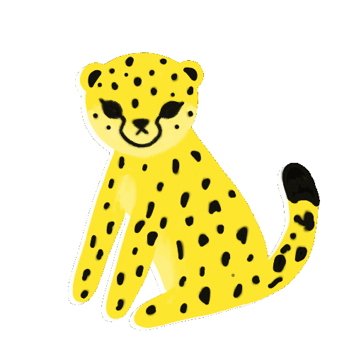 Leopard Print Cat Sticker by Rate Cute