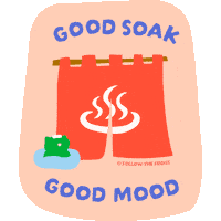 Hot Spring Japan Sticker by Follow The Frogs
