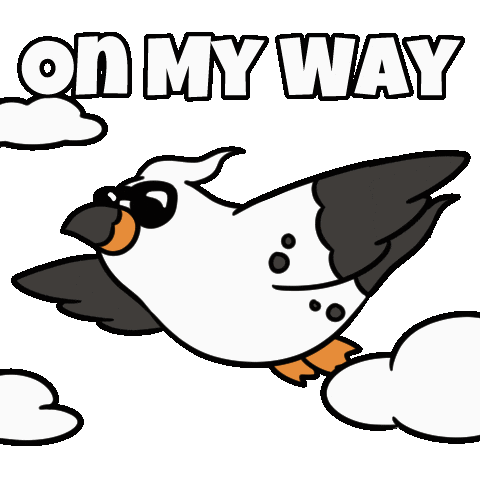 Running Late On My Way Sticker by Christophers Genie